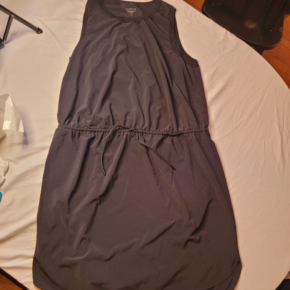 EUC Athleta Rincon Dress BLACK Sz XL Featherweight Stretch Poly/Spandex